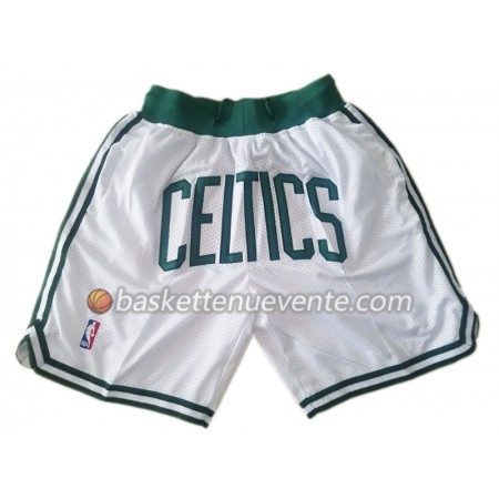 Homme Basket Boston Celtics Shorts à poche Blanc Swingman